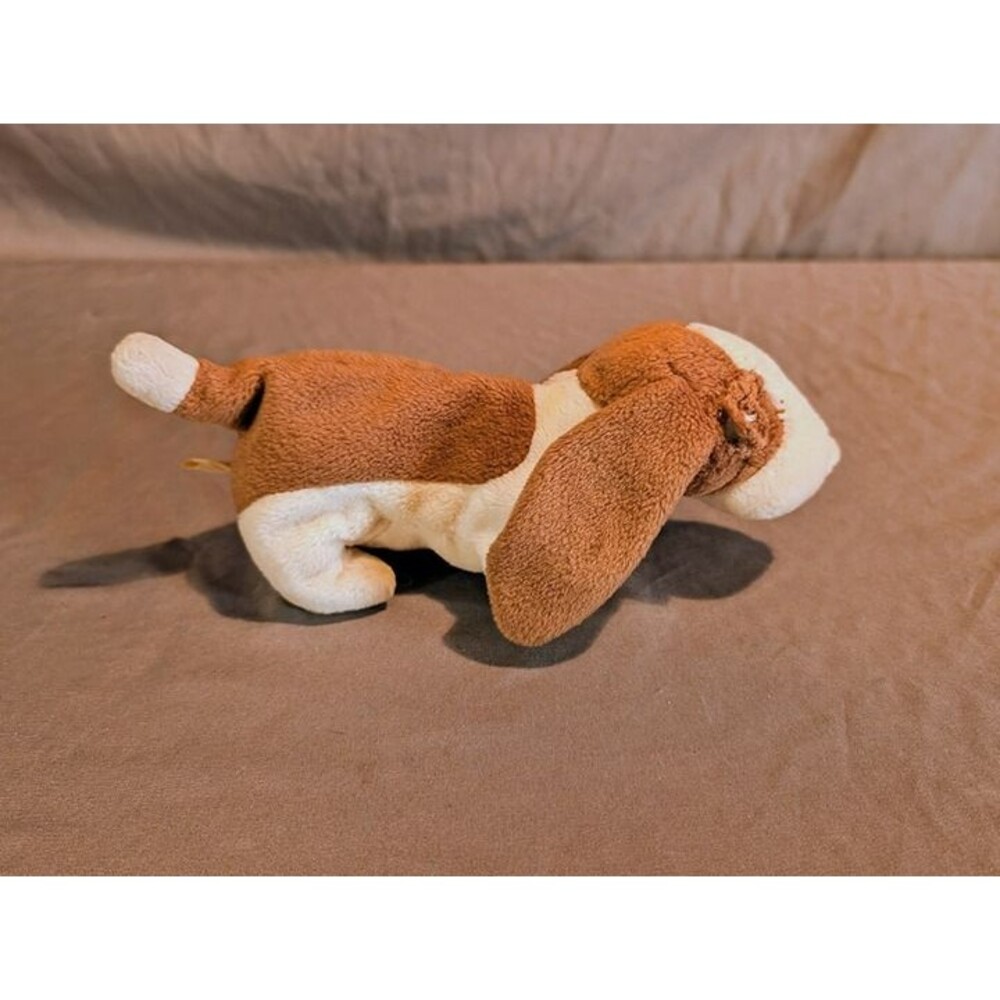 1998 Ty Beanie Buddy Tracker Basset Hound Dog Puppy Tri Color 14" Retired Plush